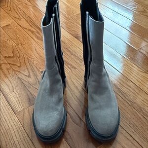 Free People Gray Suede Ankle Boots